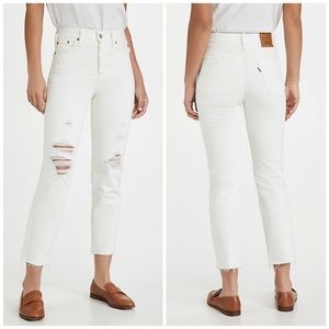 Levi's Wedgie Straight Leg Jeans Distress White